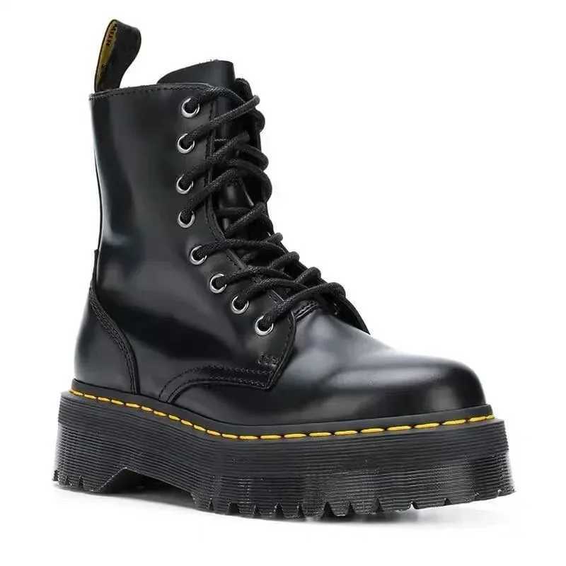 Women Boots Motorcycle Shoes Woman Leather Chelsea Ladies Classic Punk Female Goth Shoes High Platform Boots Women Botas Mujer XJ250602