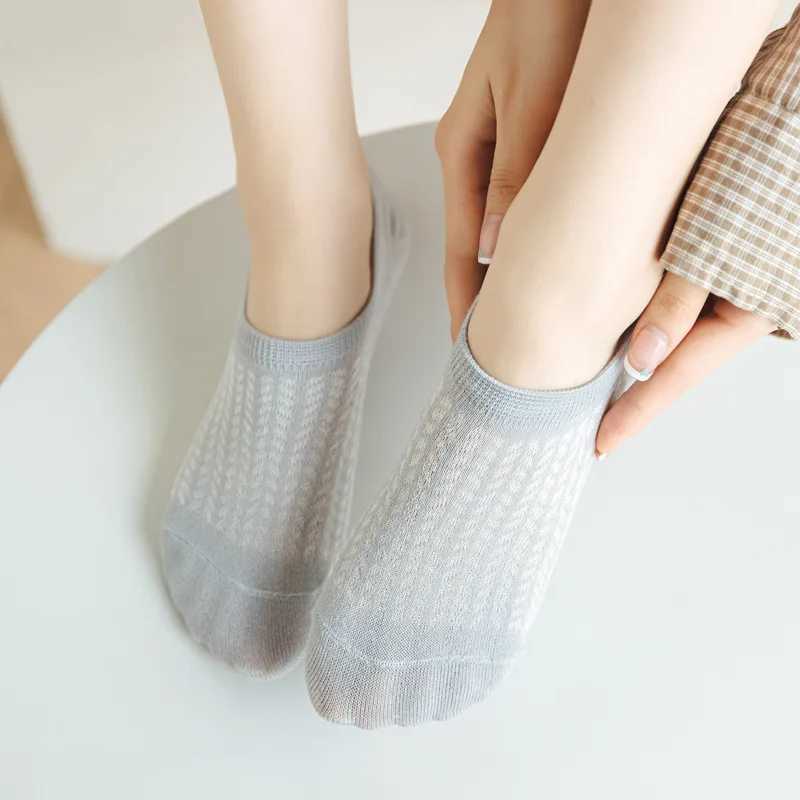 10Pairs Women Ultra-Comfortable No-Show Socks Breathable Lightweight Soft High Quality Boat Sock Solid color Kawaii female soxT250602
