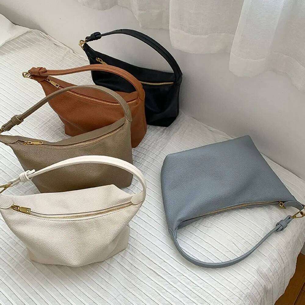 Women's Bags Designer Ins Large Capacity Hobo Korean PU Dumpling Bag Fashion Design Solid Color French Style Handbag Outdoor