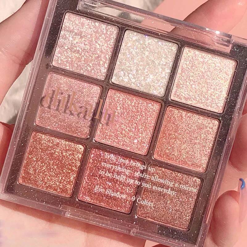 9-Color Eye Shadow Glitter Pearly Eyeshadow Nude Long Lasting Korean Charming Eyes Make Up Palette Cosmetics
