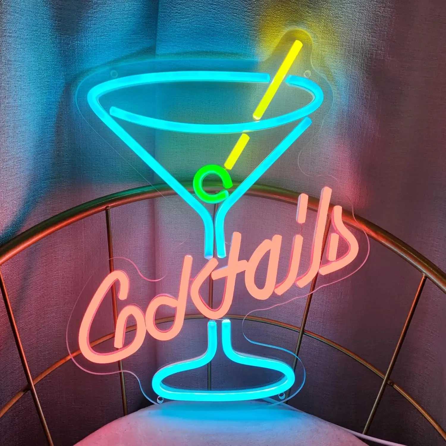 Cocktail neon sign Bar Decoration LED Neon Light for Party Bar Restaurant Night Club Home Kitchen wall decorations lights XJ250602