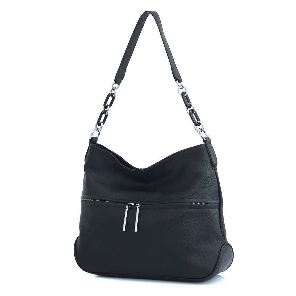 Zency Soft Cowhide Leather Winter Women's Shoulder Bag Casual Commuter High Capacity Female Crossbody Handbag Vintage Shopper
