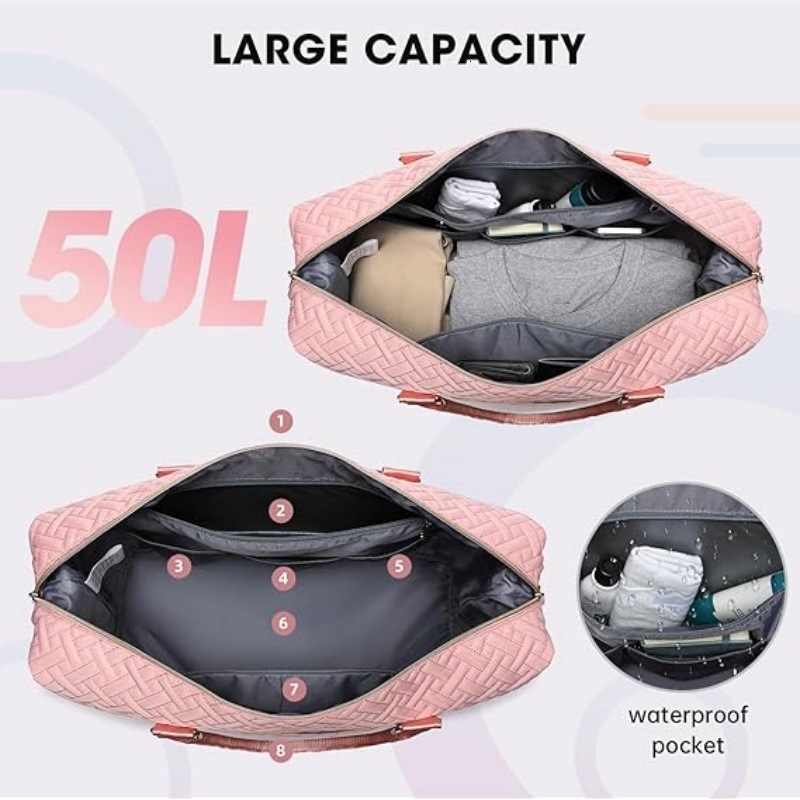 Fashion Trend Large Capacity Travel with Shoe Compartment, Dry and Wet Separation, Personalized Trolley Fiess Bag