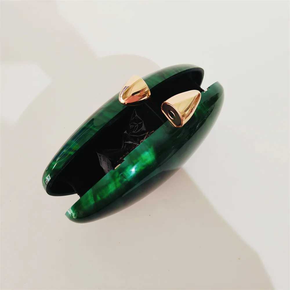 Mini Marble Green Pearl Acrylic Women Shell Box Clutches Gift Pro Small Evening Minaudiere Bags Wedding Bridal Handbags Party H260617
