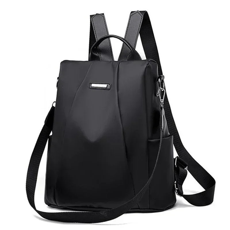 fashion nylon solid color lightweight waterproof large capacity detachable shoulder strap multi functional womens backpack 250605