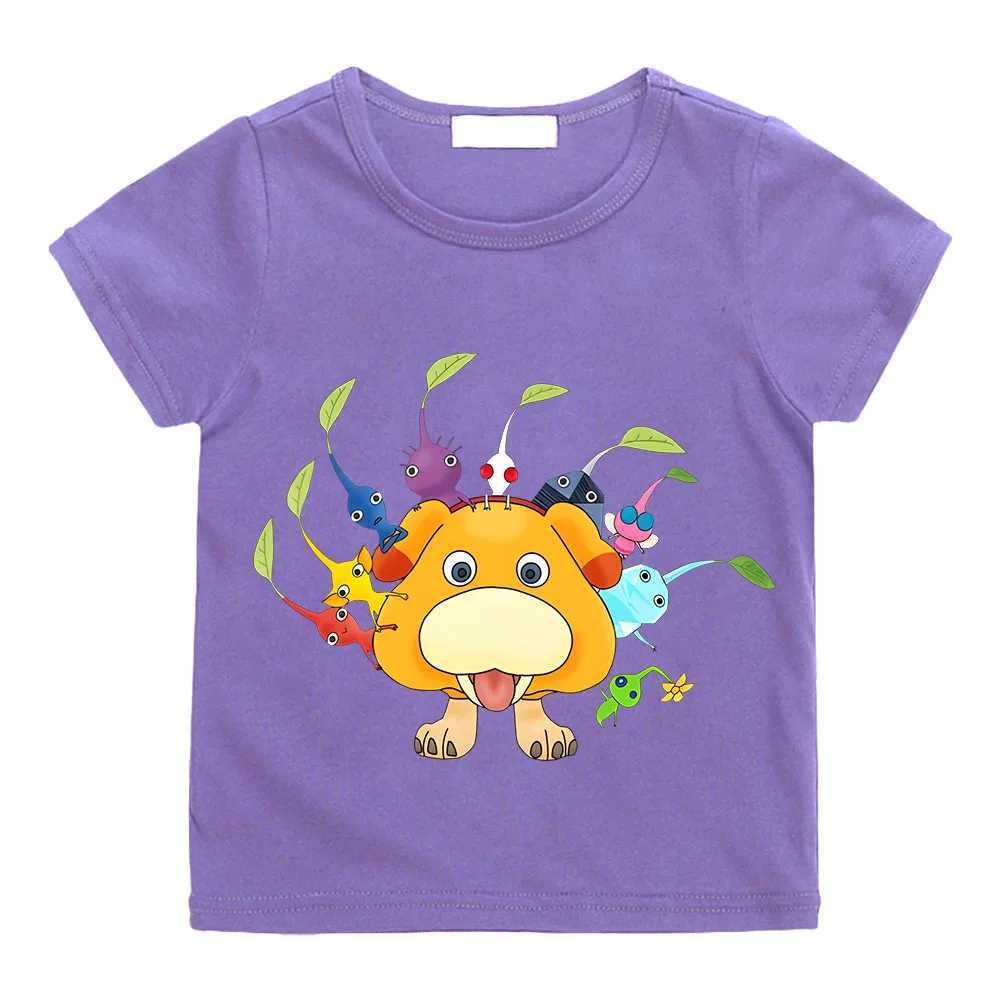 Pikmin Hot Sale Video Game Print Cartoon Kids T-Shirts Cute Funny Girls Clothes Summer Short Sleeve Baby Boys T Shirt Graffiti T250603