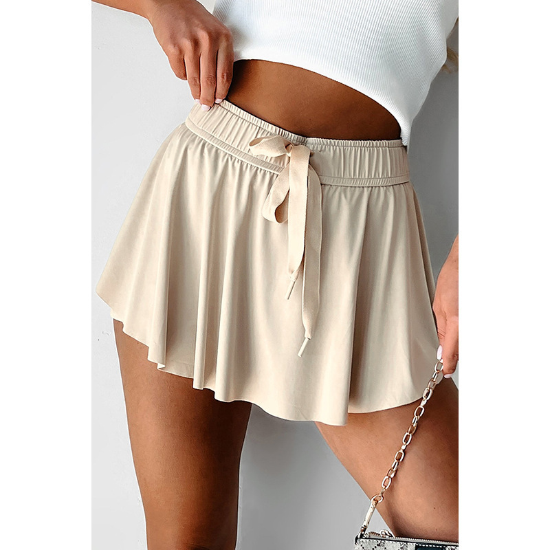 women's wear Spring Summer New Solid Color Casual Pants Simple Style High Waist Skirt Shorts Women