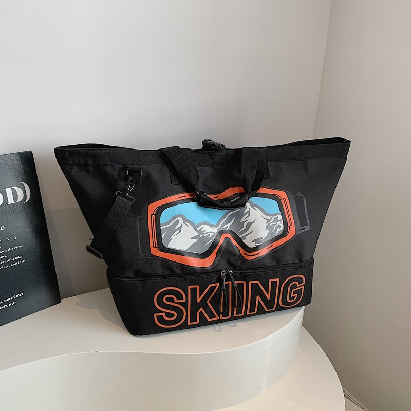 Trendy Gym for Men, Large Capacity Short Trip Travel Bag, Handheld Lage with Dry and Wet Separation, Ski Gear Bag