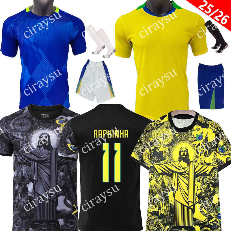 2025/2026 brazils NEYMAR JR RAPHINHA soccer jerseys VINI JR. RODRYGO CUNHA MARQUINHOS 25 26 Player version Fans football shirts brasil Women jersey kids kits set