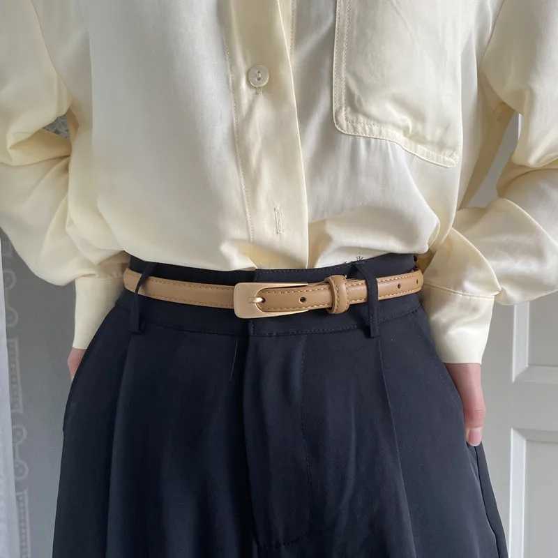 Womens Belt Minimalist Trendy Thin Belt High End Authentic Casual Versatile Needle Button Belt with Skirts Jeans Lady Belts New XJ250602