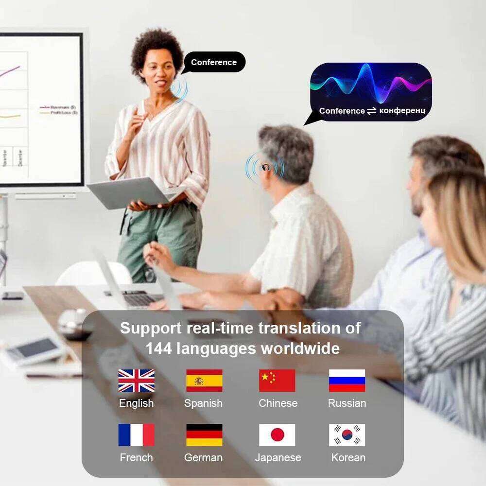3-in-1 AI Earbuds 144 Languages Noise Cancelling Bluetooth 5.3 Headset Instant Translator Smart Voice Real Time