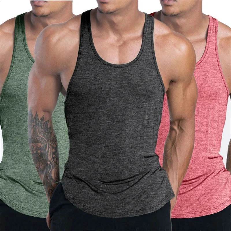 Mens Fitness Tank Top Summer Training Undershirt men Basketball quickdry Breathable loose casual Sports Vest 250527