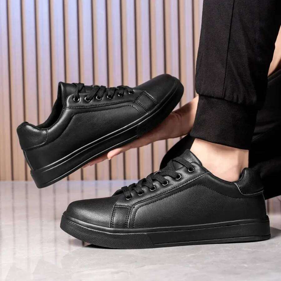 Men's Business casual Soft Moccasin Comfortable Casual Shoes for Autumn Solid Black White Men Sneakers