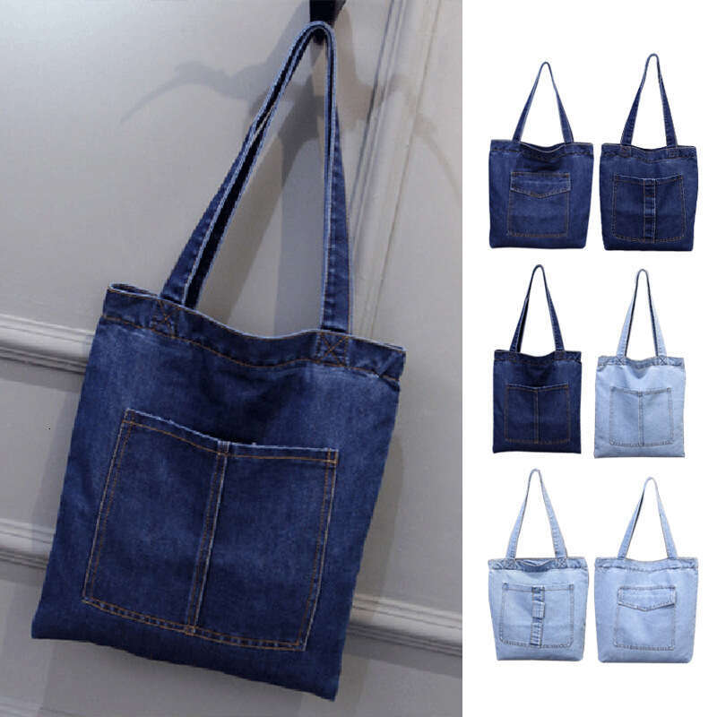 New Large Capacity for Women Casual Street Canvas Denim Shoulder Shopping Bag Handbag