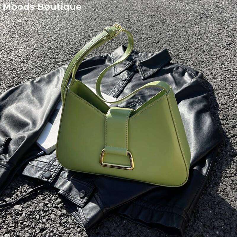 Women's Bags Designer MOODS Branded Shoulder Bags For Women 2023 Designer Purse And Handbags Pure Color PU Leather Underarm Side Bag Sac A Main
