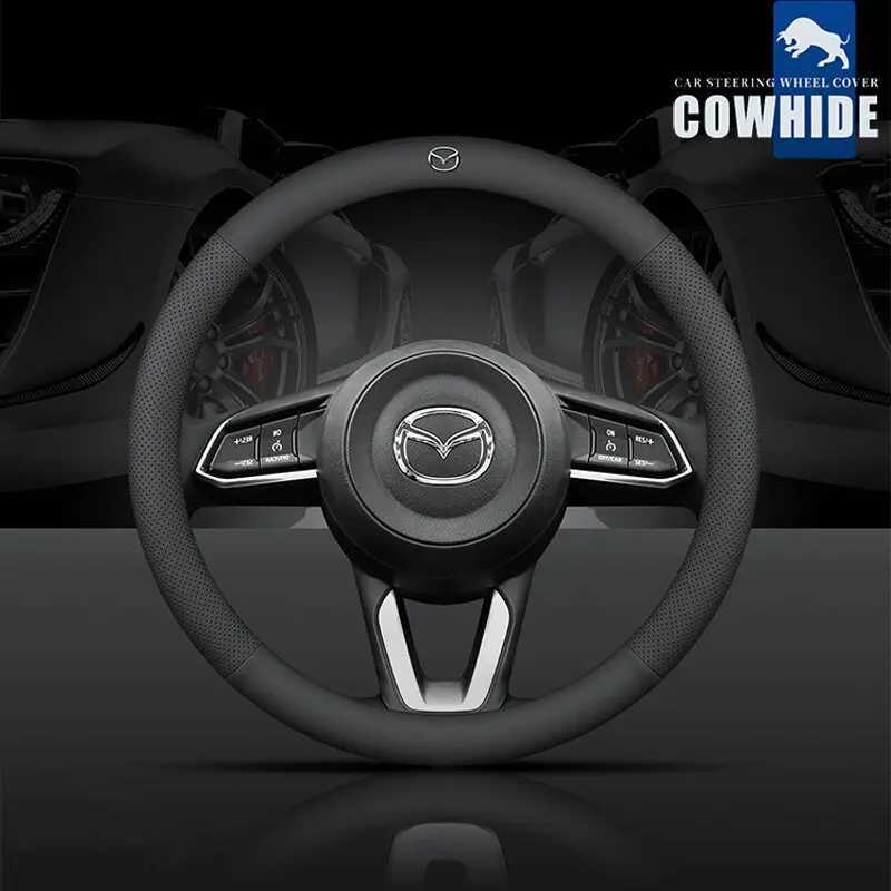 38cm 15 inch Car Steering Wheel Cover Car Interior Covers for Mazda 2 3 6 CX3 CX5 CX8 CX30 CX-5 CX-30 CX-8 CX-3 CX4 BT50 BT-50 R250603
