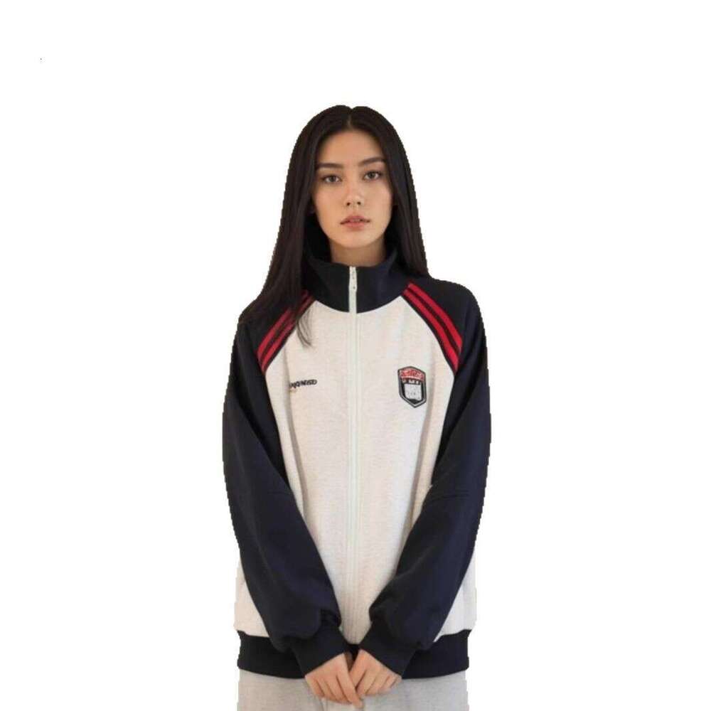 Chinese Style American Jacket For Women Spring And Autumn High-End Patchwork Raglan Sleeve Sweatshirt Cardigan Trend B5