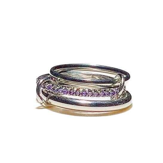 New Multi-Piece Set Stacked Zircon Birthstone Rings Design First Release Image Theft Will Be Investigated
