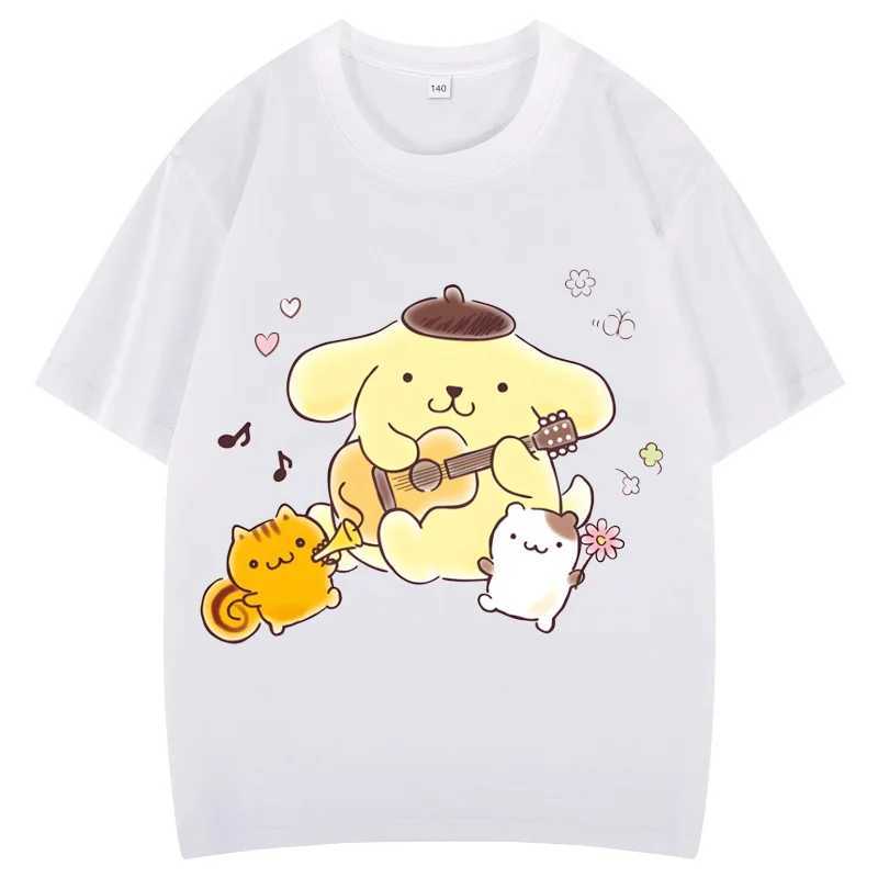 Pom Purin T-shirt Set Kids Cartoon Casual Summer Teen Short-sleeved Girls T-shirt Boys Clothing T250603