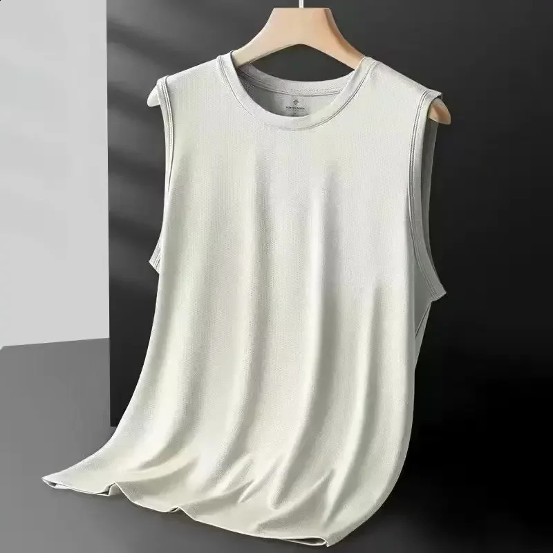 Mens Ice Silk Mesh Vest Lightweight Sports Summer Wear Sleeveless Tshirt Tank Top Casual Fashion Outerwear 250527