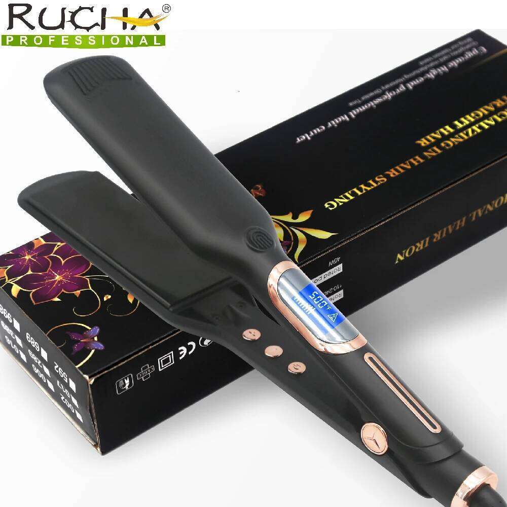 Flat Iron 500F High Temperature Professional MCH Wide Plates Irons Hard Anodized Plate Treatment Hair Straightener