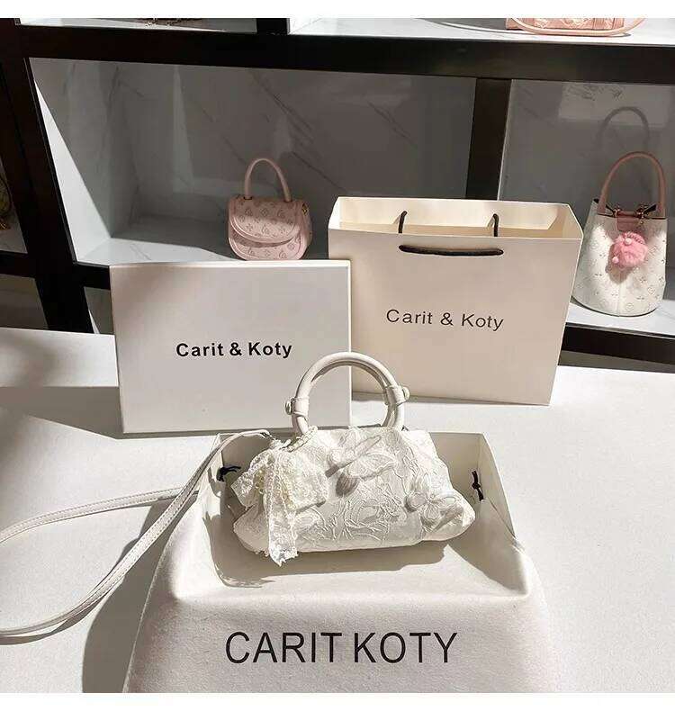 High Quality White Color Fashion Embroidery Cloud Women Handbag Beads Beaded Clutch Purse Shoulder Messenger Bag
