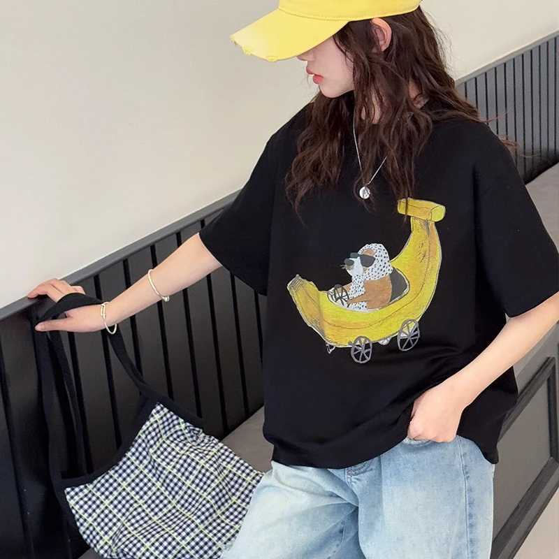 Girls short sleeve T-shirt childrens cartoon printed top 2025 summer new style girls half sleeve loose base shirt T250603