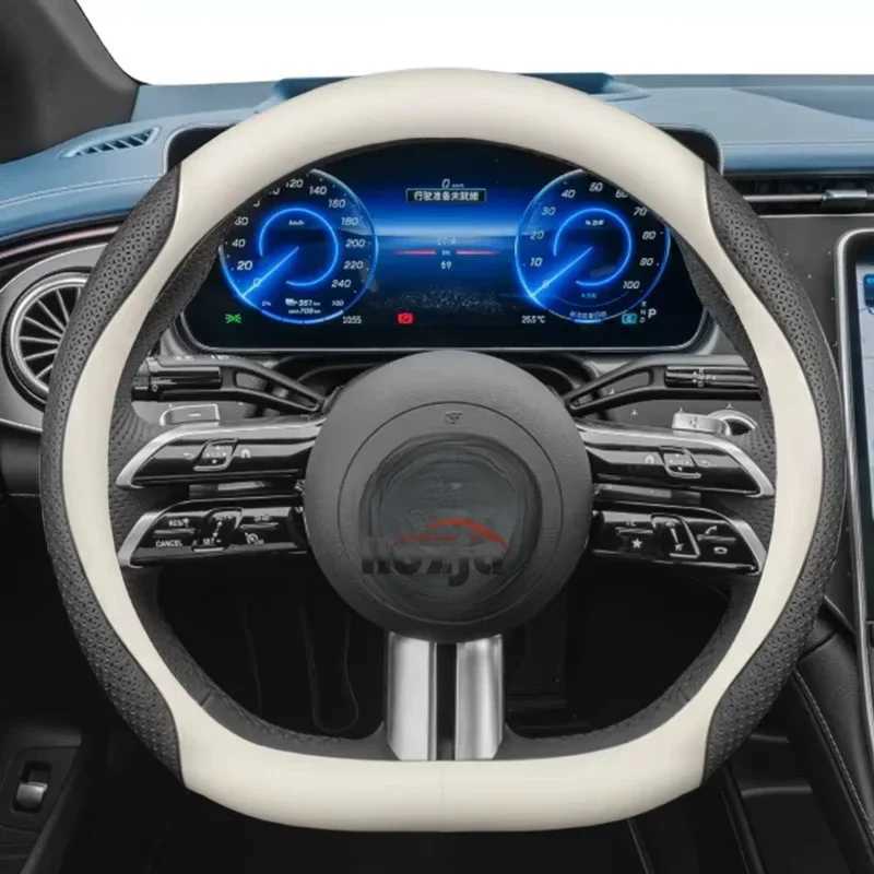 Leather Car Steering Wheel Cover for Opel Rocks-e Tigra Vectra Meriva Mokka-e Mokka X Movana Nova Omega Vivaro Zafira Andere R250603