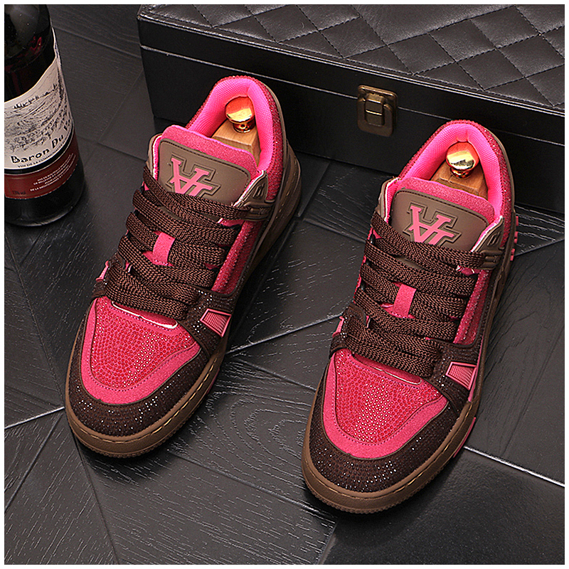 designer shoes 2025 Men's shoes trendy brand high - end sense rhinestone casual shoes design - oriented niche skate shoes fashionable and persona