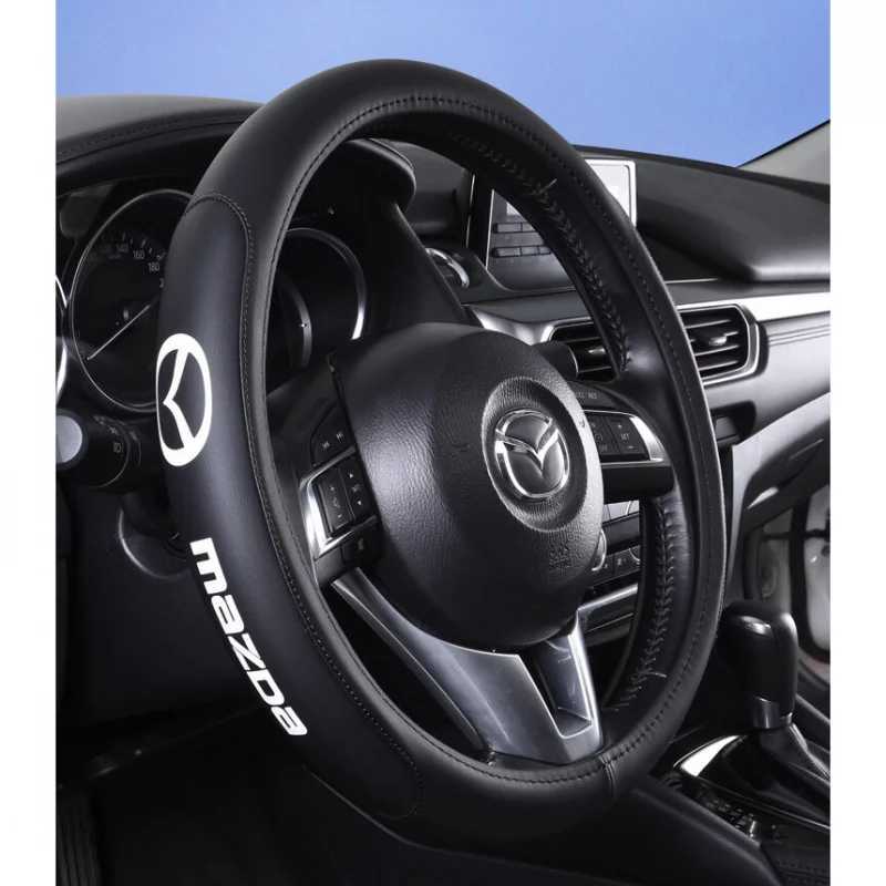 PU Leather Car Steering Wheel Cover for CX-3 CX-4 CX-5 CX-7 CX-9 Mazda 3 Axela 6 Gh Gj Demio Anti-Slip Funda Volante R250603