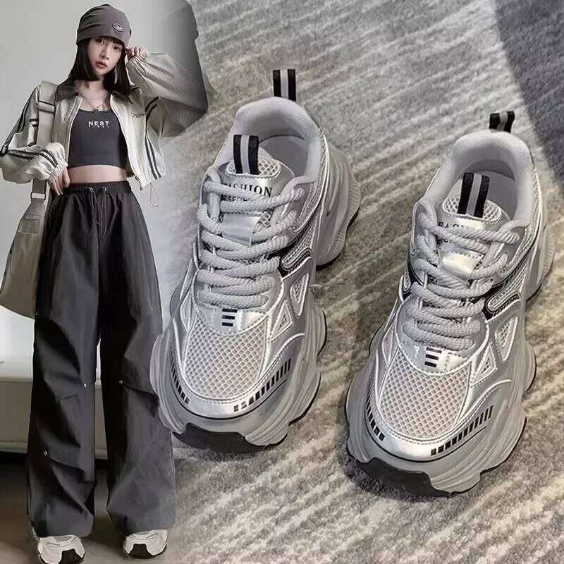 Women Platform Flat Trainers Ladies Sneakers Fashion Casual Thick Sole Tennis Vulcanized Shoes
