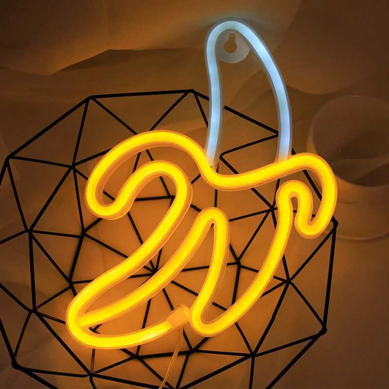 Banana Shaped LED Neon Sign USB or Battery Dual Power Wall Hanging Decorative Light for Bedroom Birthday Party Wedding Gift XJ250602