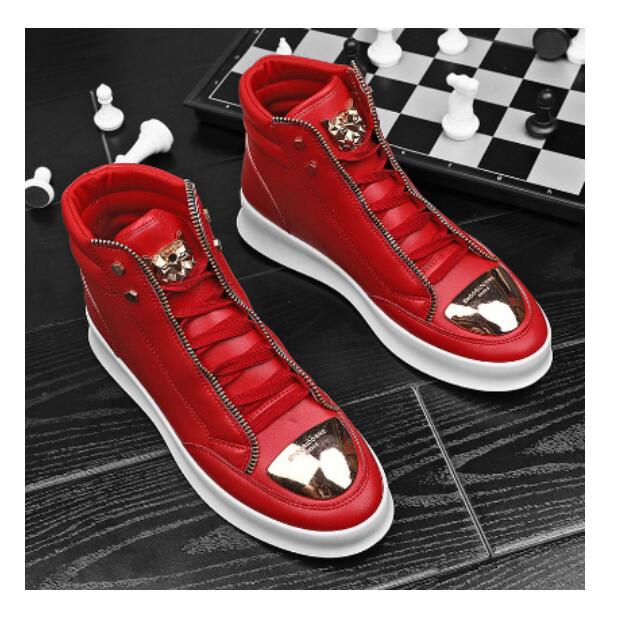 Spring 2025 new Martin boots men's high top board shoes metal casual leather boots men's Korean version trendy street shoes Z 6.2-7