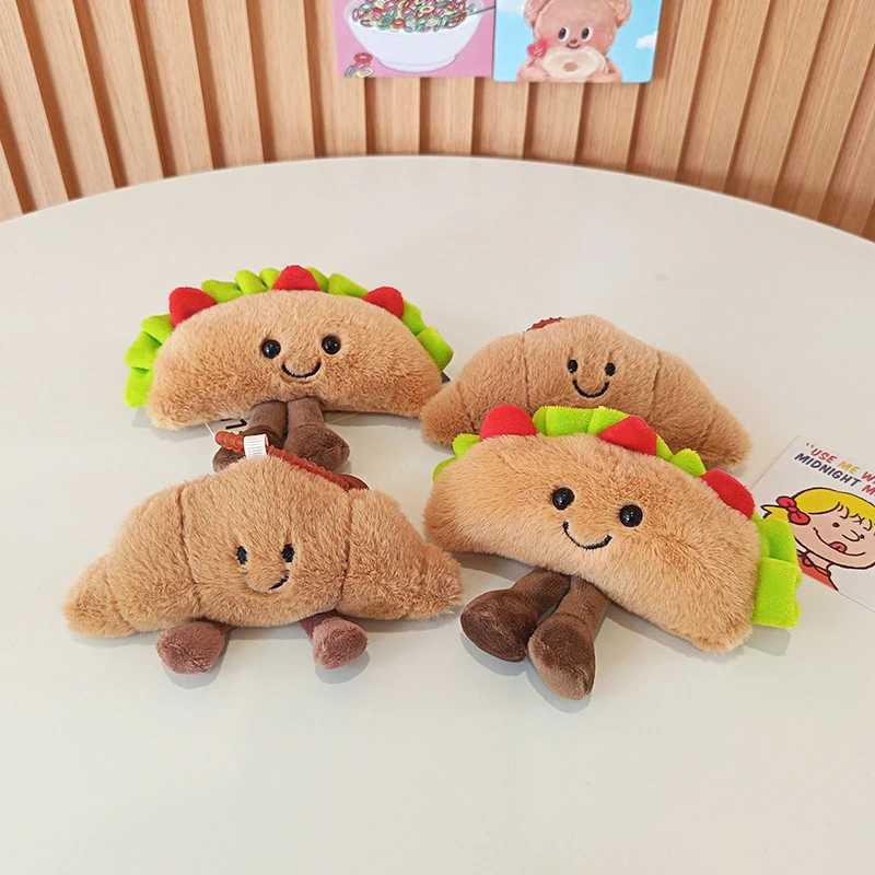 1Pc New Funny Bread Plush Pendant Toy Creative Croissants Roll Taco Cake Plush Doll Keychain Decoration Backpack Pendant Gift XJ250602