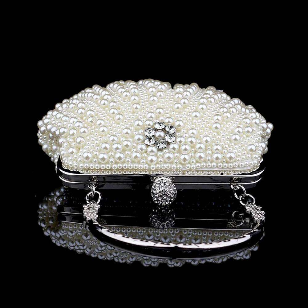 Mini Fashion Gorgeous Beaded Dia Pearl Shell Clutch Evening Bag Handbag Can Be Shoulder Crossbody