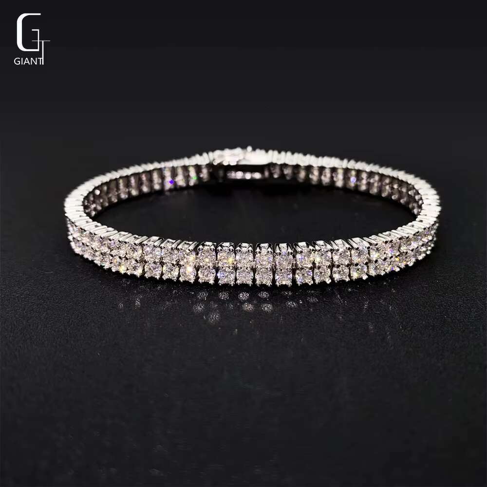 New Design Bracelet Iced Out Hip Hop Jewelry 925 Silver Moissanite Diamond Bracelets Tennis Chain Bracelets Unisex