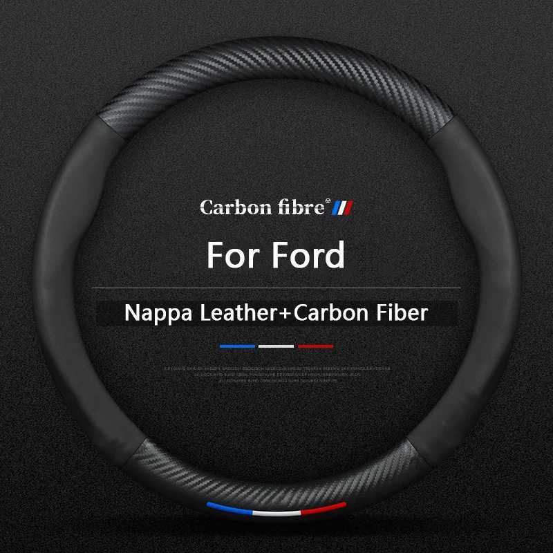Suitable For Ford Focus Mk2 Fiesta Kuga Mustang S-MAX Transit Mondeo Fusion Escape Edge Ranger Car Leather Steering Wheel Cover R250603