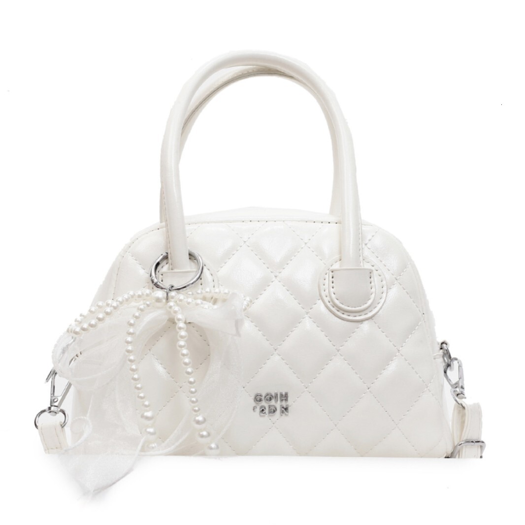 designer Korean Style Quilted Embroidered Handbag 2025 New Fashion Versatile Boston Bag Niche Design Shoulder Crossbody Bag