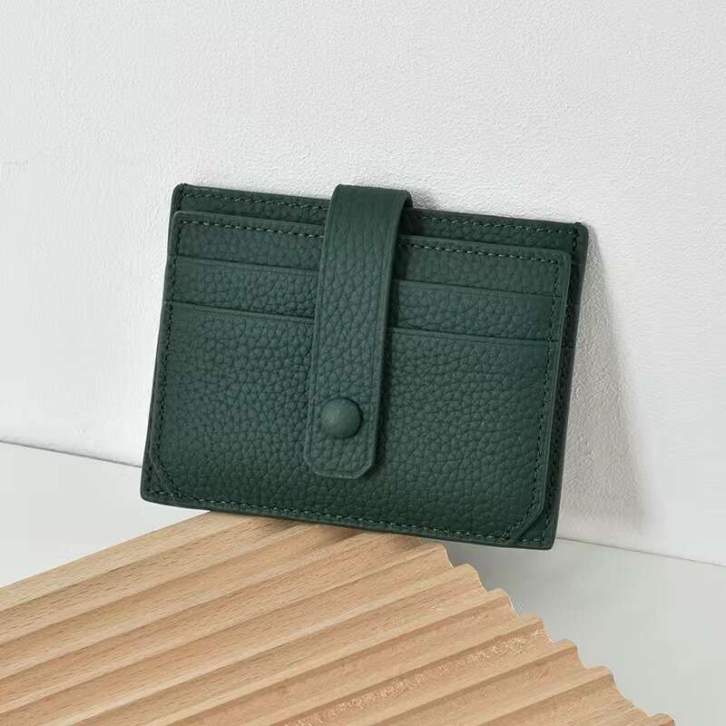 Korean Style Thin Small Holder Multi-Functional Slot Men and Women Exquisite Leather PU Clip Card Sleeve