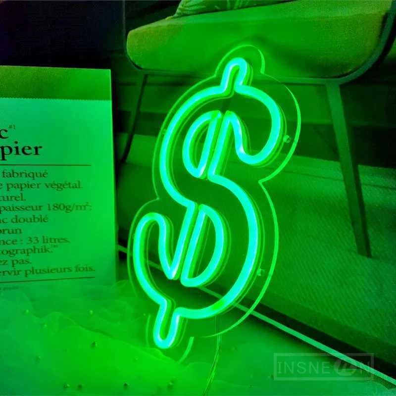 Dollar Neon Sign LED Light for Wall Decor USB LED Neon Light Sign Bar Pub Club Garage Business Neon Sign Room Bedroom DecorationXJ250602