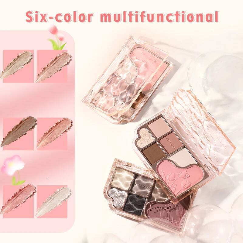 6-Color Blendable Eyeshadow Palette, Soft Smooth Fine Texture Powder Formula, Waterproof & Sweatproof, Valentine's Day gift