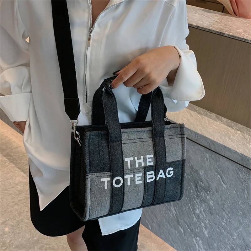 New Fashion Women's Tote Trend Brand Denim Embroidery Crossbody Classic Elegant Shoulder Bag Designer Handbag