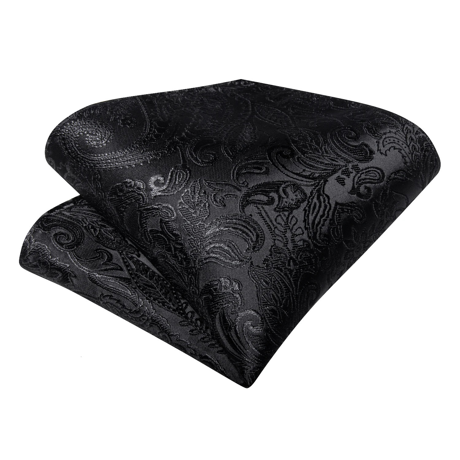 Vintage Ascot Tie British Gentleman Polyester Soft Neck Tie for Men Tuxedo Accessories Black Solid Paisley Cravat DiBanGu 250530