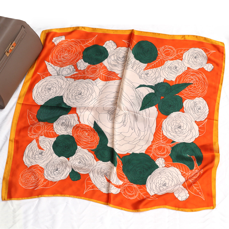 Spring Summer New Style Imitation Square for Women Fashion Versatile Silk Professional Small Scarf Ladies Neck Warmer