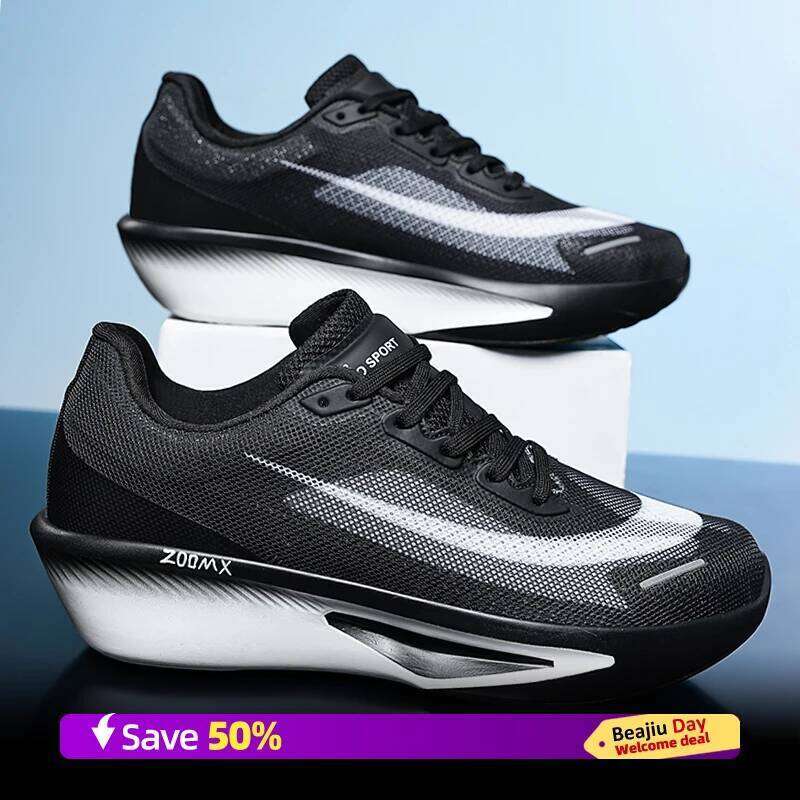 Men Running Marathon Breathable Outdoor Sports Shoes Lightweight Sneakers Comfortable Athletic Training Footwear Size47