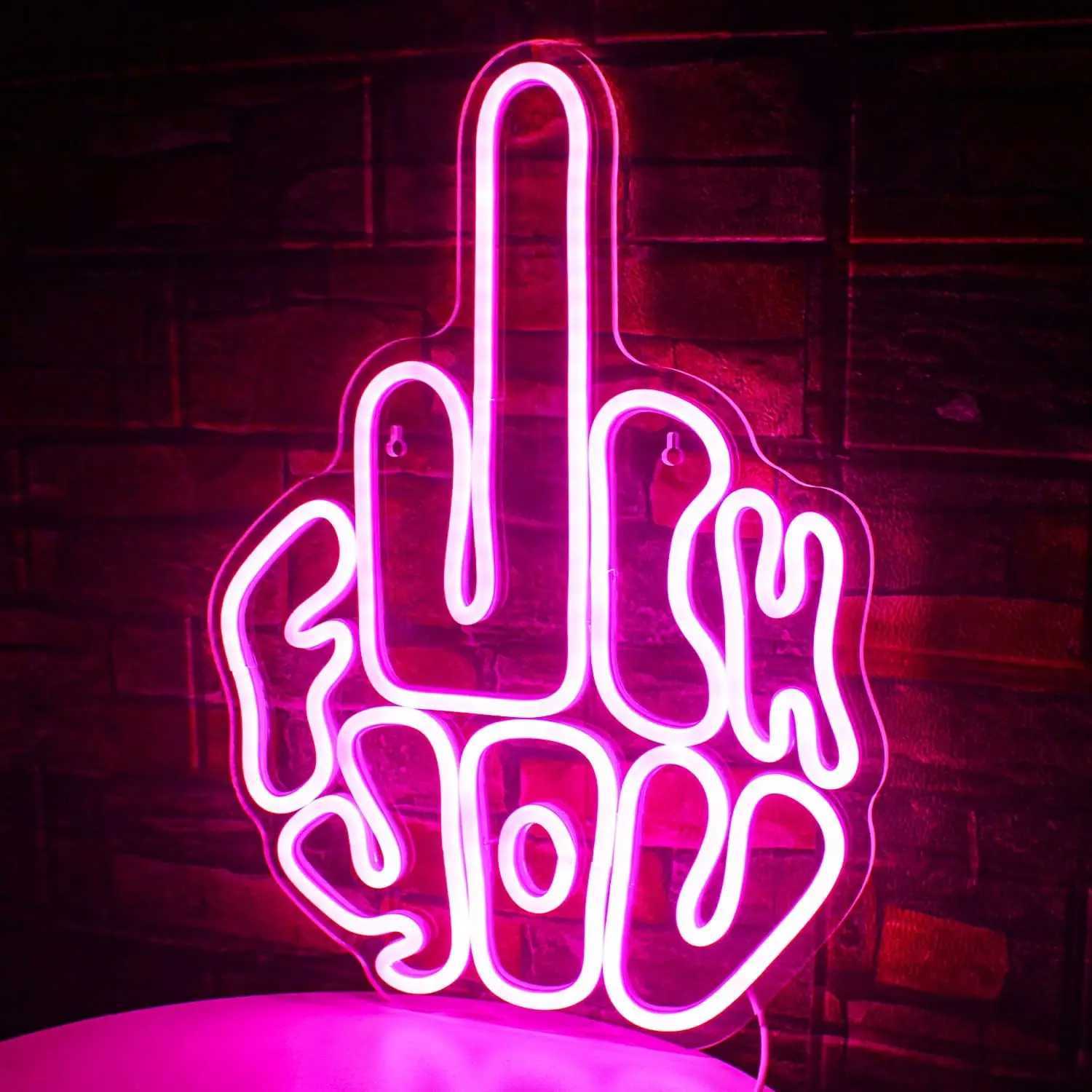 Letters Gesture Neon Signs LED Neon Light Sign Light Up Neon Signs for Bedroom Party Pub Game Zone Decoration XJ250602