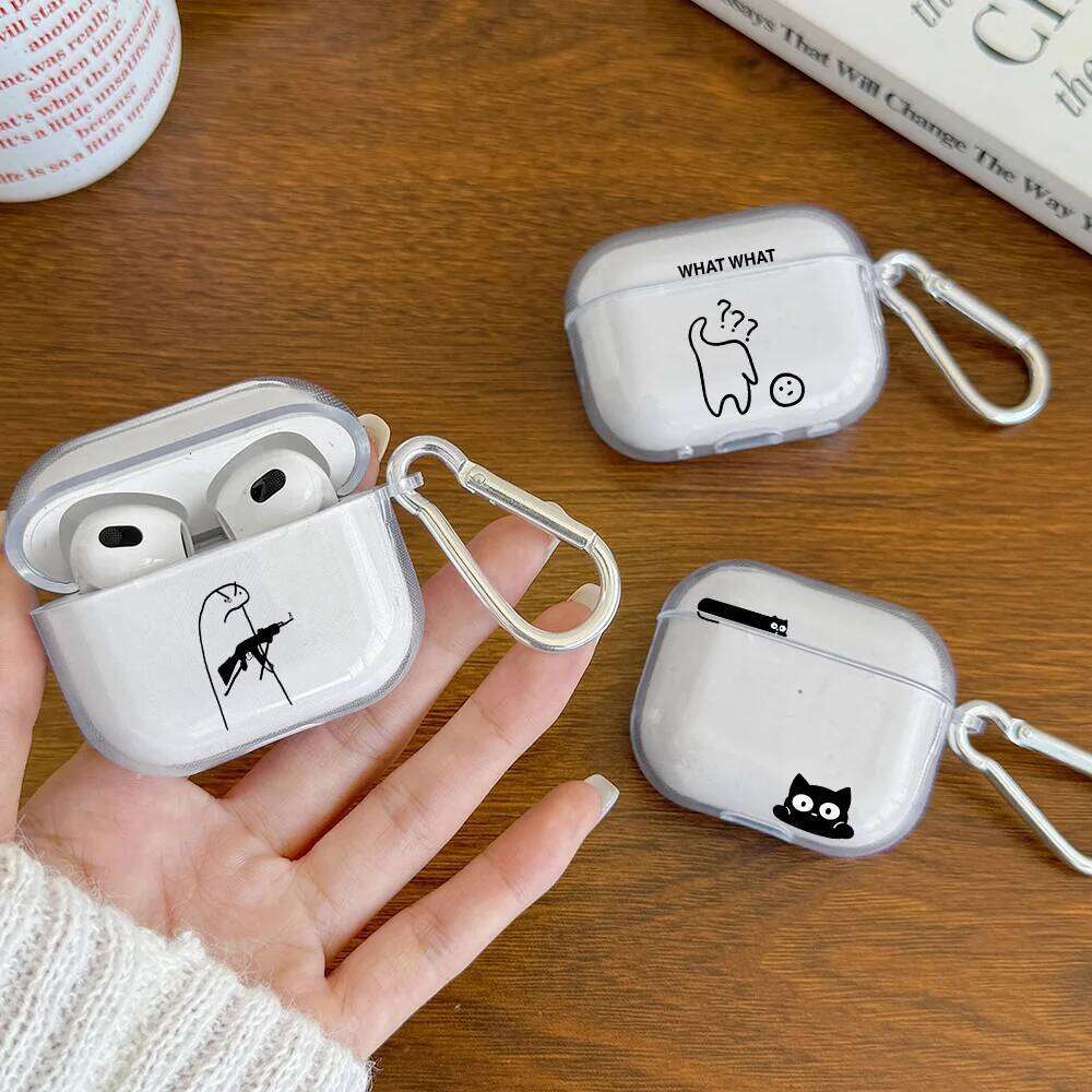 Morandi Color Smiley Face Cute Cartoon TPU Soft Cover For 1 2 3 4 Pro Headphone Protective Case