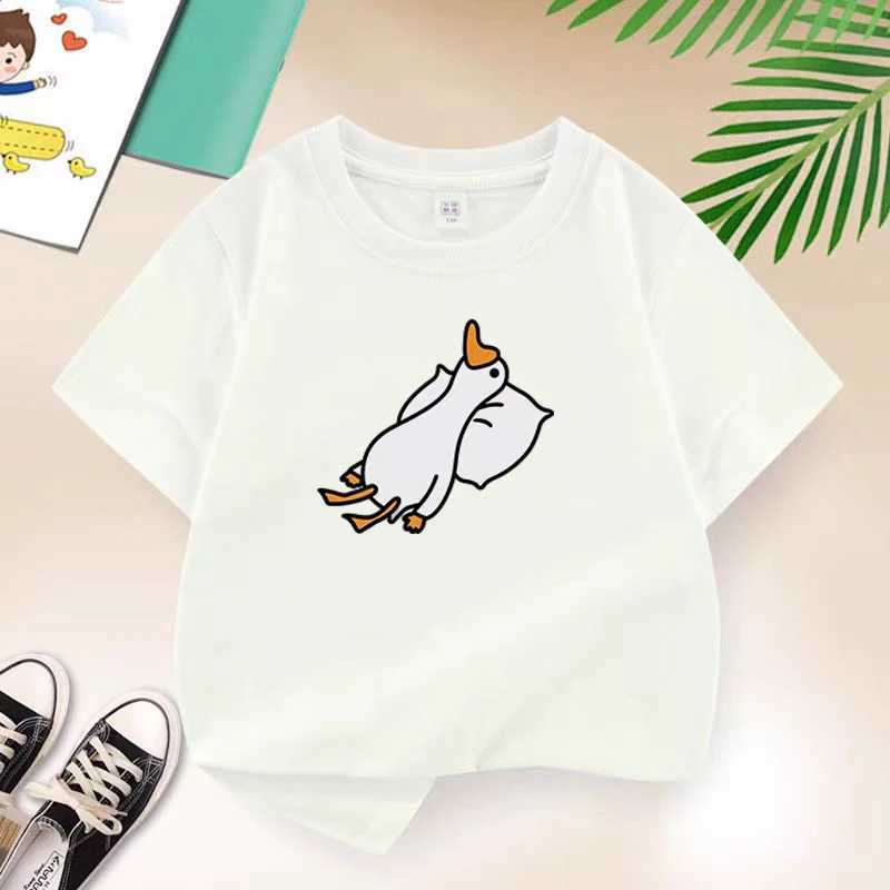 New Y2K Tops Lazy Duck Graphic Print Baby Boys T-shirt Black Cotton Kids Tops Tee Summer Casual Cartoon T Shirt 6 8 10 12 Years T250603