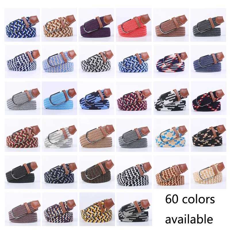 107/120/130cm UNISEX Casual Knitted Pin Buckle Women Belt Woven Canvas Elastic Expandable Braided Stretch Jeans Belts for Men XJ250602