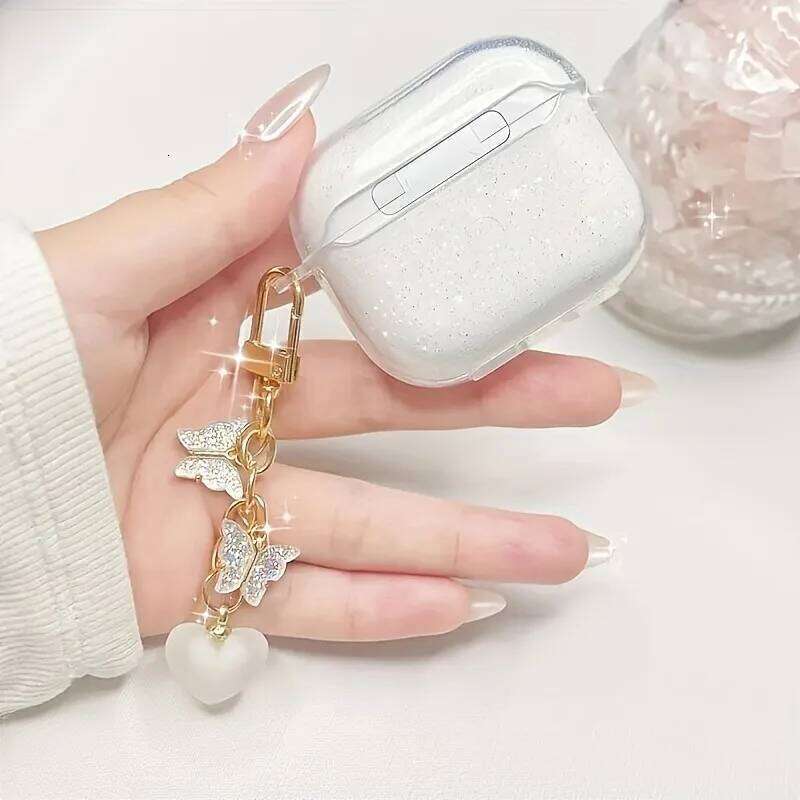 Bling Glitter Soft TPU Pro/Pro2 With Heart Butterfly Pendant Case For 4/3 Earphone Protective Cover